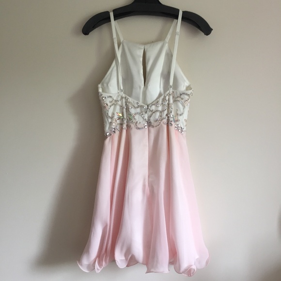 Xscape Gem Embellished Bodice Halter Dress Sz 6 - Picture 6 of 10